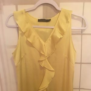 XS Yellow Ruffled Sleeveless Top